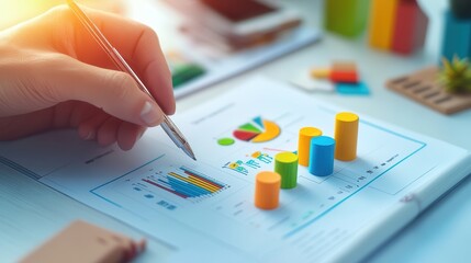 Fototapeta premium Innovative Presenter Illustrating Strategy on Whiteboard with Detailed 3D Diagrams - Business Presentation Concept with Copy Space for Text