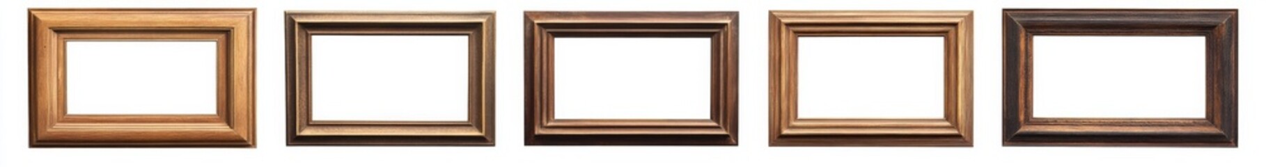 picture frames isolated on white background gold vintage set