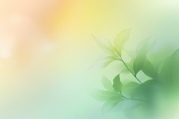 A soft focus background featuring delicate green leaves against a dreamy pastel backdrop, ideal for nature-themed designs.