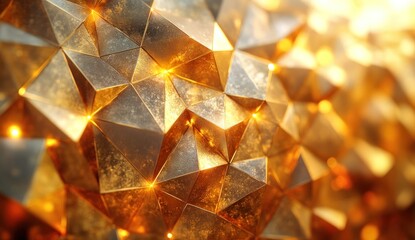 Golden Geometric Abstract Background