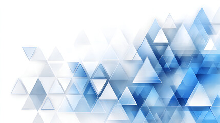 Abstract geometric design featuring blue and white triangles in a dynamic arrangement