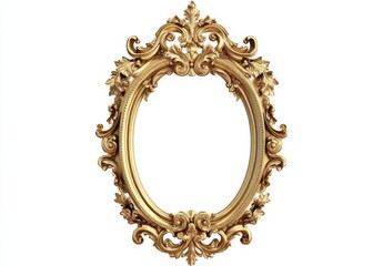 picture frames isolated on white background gold vintage set