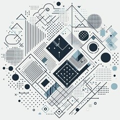 Geometric compositions from black and white aesthetics 