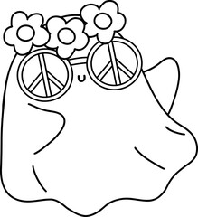 Flower Halloween Ghost Girly Coquette Cartoon 