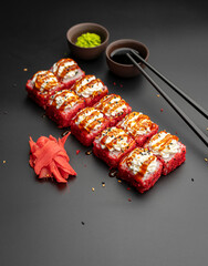 Roll with red masago and Philadelphia cheese © rustam