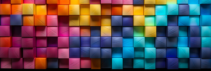 Vibrant Wooden Building Blocks Arranged Symmetrically - Educational Toys, Childhood, Imagination, Creativity, Colors