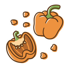 Slice orange bell pepper