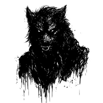 Halloween illustration of werewolf