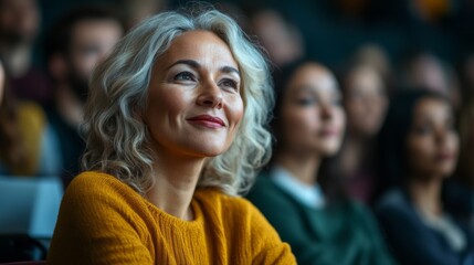 Woman in Audience Watching Presentation