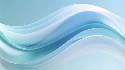 Fototapeta premium Soft Abstract minimalist wavy background in cool blue tones.