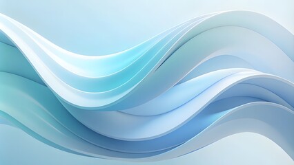 Obraz premium Abstract minimalist wavy background in cool blue tones. Soft, muted tones of cerulean blue and icy silver, layered translucently to create a minimalist abstract background