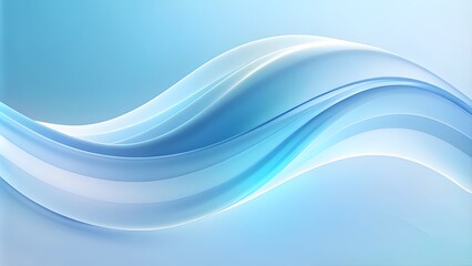 Abstract minimalist wavy background in cool blue tones. Soft, muted tones of cerulean blue and icy silver, layered translucently to create a minimalist abstract background