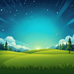 anime cartoon style woodland forest background banner