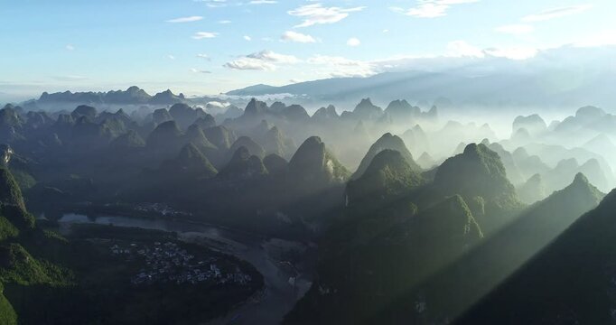 Aerial photography of Guilin Landscape