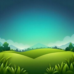 Fototapeta premium anime cartoon style woodland forest background banner