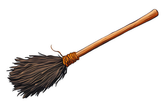 recommend clip art: Classic witch's broom, a symbol of magic and enchantment often associated with Halloween