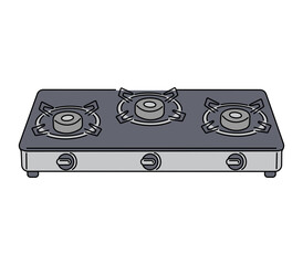 Gas Stove Illustration Suitable for the design of kitchen equipment, especially gas stoves