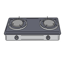 Gas Stove Illustration Suitable for the design of kitchen equipment, especially gas stoves