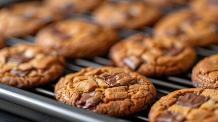 Homemade Cookies With Chocolate Drop Tray