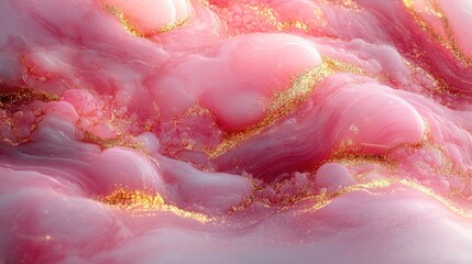 Obraz premium A stunning blend of pink hues and shimmering gold elements creates a captivating texture