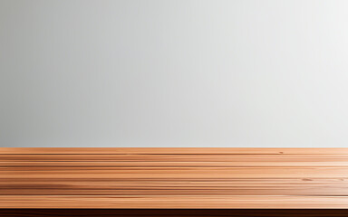 empty wooden table white background. Pedestal for Product Showcase