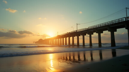 Fototapeta premium Sunset at the Ocean Pier