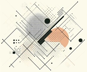 Geometric compositions from black and white aesthetics 