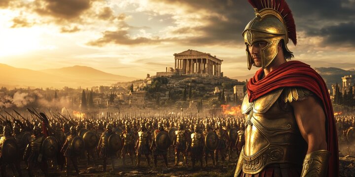 Spartans in armor troops war battle fight