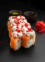 Philadelphia roll with red masago