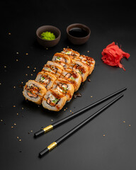Tempura roll with Philadelphia cheese and salmon