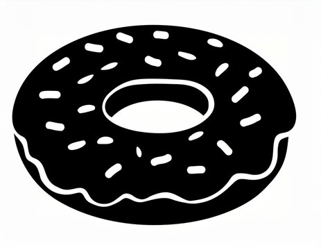 recommend clip art: schwarze Silhouette Kontrast Donut Icon, isoliert auf weißen Hintergrund, Freisteller 