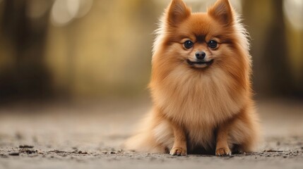 Obraz premium Pomeranian Dog in Outdoor Setting