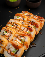 Tempura roll with Philadelphia cheese and salmon