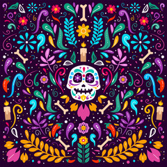 Happy Dia De Muertos Background