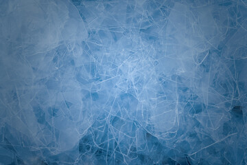 Winter blue abstract crushed ice background.