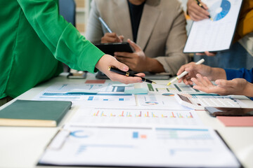  Business meeting time.  account managers crew working with new startup project. Idea presentation, analyze plans.