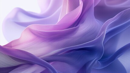 Obraz premium Soft silk fabric drapes in fluid purple hues creating an elegant texture during bright morning light