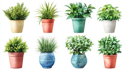 Illustration of Potted Plants