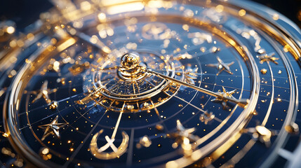 Fototapeta premium a sophisticated astrological chart with a focus on celestial symbols and details