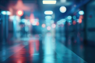 Abstract blurred hospital background with clean interior and clinical atmosphere