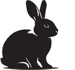 RABIT silhutee vector with illustration,generative ai