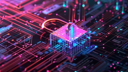 Fototapeta premium Cybersecurity, Data Protection, and Digital Security
