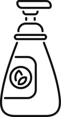 Eco friendly cosmetic bottle with dispenser pump for cream or shampoo is a simple vector icon suitable for cosmetics industry