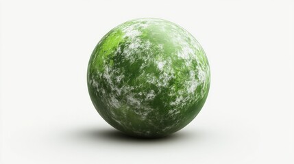 3d illustration Green planet on white background