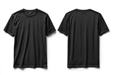 Black Tshirt Mockup Front and Back Isolated created with Generative AI