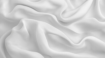 Obraz premium Luxurious folds of white silk fabric creating a soft and elegant texture. 