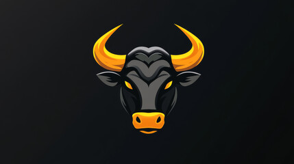Templates, elements, and illustrations for creating a bull logo.