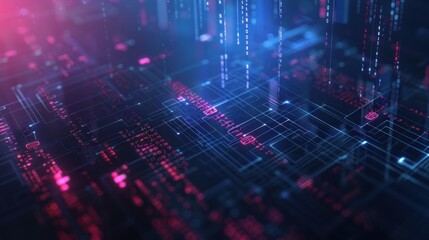 Fototapeta premium Digital Circuitry: A Futuristic Network