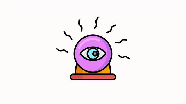 animation magic ball with eyes with 4k resolution