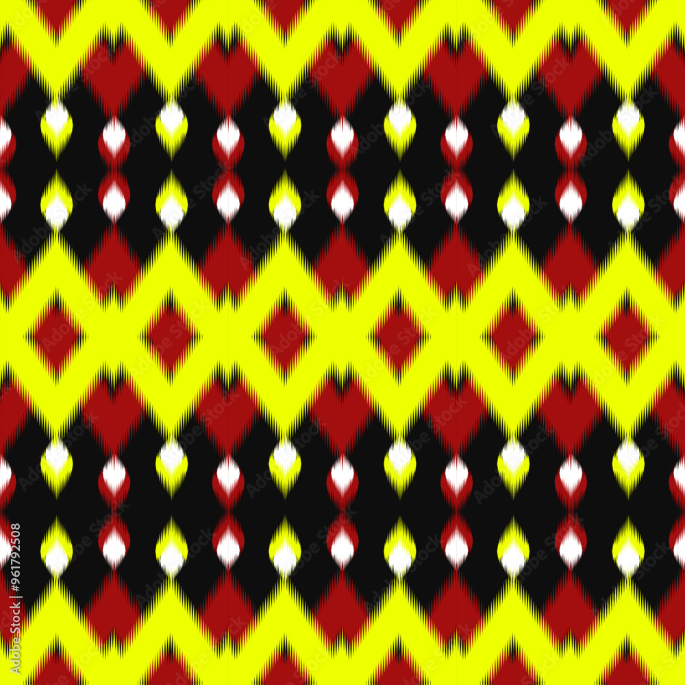 Poster Abstract ethnic geometric pattern design for background or Wallpaper.Ikat,